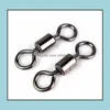 Terminal Tackle Sports & Outdoors Rompin 50Pcs Ball Bearing Swivel Solid Rings Connector 1Cm Length Ocean Boat Fishing Hooks Drop Delivery 2