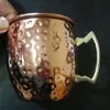 530ml 18oz Moscow Mule Mug Hammered Beer Tumbler Copper Plated Wine Cup Cocktail Whisky Glass Coffee Bar Drinkware 18/8 Stainless Steel