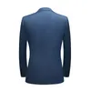 Men's Suits & Blazers Blue Plaid Suit For Men Double Split 2021 Slim Fit Three Piece Wedding Dress Formal Fashion Business Casual Man