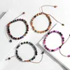 Bracelet en pierre naturelle pour hommes et femmes, perles multicolores réglables faites à la main, corde tressée, bijoux cadeaux pour Couple