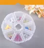 Mini 8 Grids Compartiment Box Nieuwe DIY Nail Art Rhinestone Plastic Box Ronde Opbergkoffer Duidelijke Organisator Sieraden Bead Make-up Box 686 K2