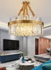 Lampadario di cristallo di lusso per soggiorno rotondo moderno lampadario in oro sala da pranzo camera da letto lampade in cristallo illuminazione decorazioni per la casa