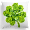 Newst. Patrick's Day Pillow Case 45 * 45cm Bomull Polyester Lucky Shamrock Clover Kasta Pillowcase Irländsk Festival Heminredning RRD12816