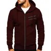 Hommes vestes hommes hommes sweat 2022 manteau couleur unie fermetures éclair automne hiver mince côtelé manchette mâle vêtements