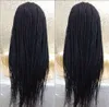Perruque Long Braided Box Braids Synthetic Lace Front Wigs BlackbrownColor Micro Braids Wig With Baby Hair Heat Resistant For Afr4474365