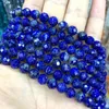 Whole Faceted Lapis Lazuli A 100% Natural Loose Round Stone Beads For Jewelry Making DIY Bracelet Necklace 6/8MM 15''