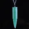 WOJIAER Unique Bullet Design Naturel Pierres Précieuses Suspension Pendentifs Perle Guérison Pointu Reiki pour Femmes Hommes Colliers Bijoux BN346