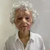 Masques de fête perruque vieil homme masque Halloween visage en Latex effrayant couvre-chef horreur pour jeu Cosplay accessoires de bal 2022