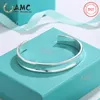 AMC Bangle Armband SLIVER 925 KEYCHAINS MACLATE Klassiskt enkelt par Justerbart armeletolida gåva Hela har omedelbart 7564361