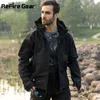 Refire Gear Navy Blue Soft Shell Militaire Jas Mannen Waterdichte Leger Tactische Jas Jas Winter Warm Fleece Hooded Windbreaker 210818