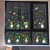 Väggklistermärken Flera julfönster för butiksdekoration Cartoon DIY Elektrostatisk Glas Hemtillbehör