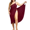 Casual Dresses Women Beach Dress Sexy Sling Wear Sarong Bilini Cover Up Warp Pareo Backless Swimwear Femme 5XL Plus Size Stripe