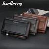 Män Gratis Anpassad Kopplingsnamn Gravyr Stor Kapacitet Telefon Pocket Double Zipper Fashion Wallets