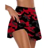 Mulheres alta cintura 2-em-1 esporte skorflage saias de golfe plissado com shorts x7ya 210719