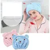 Cartoon Cute Bear Shower CAP Microfiber Hair Turban snabbt torrt hårhatt inslaget handduk baddusch cap badrum cap233127