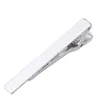 100pcs/lot Classic 58cm/43cm Clips Copper Plating Bright Plain Pins Tie Bar Simple Business Fashion Men's Jewelry