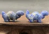 Partihandel Party Favor Animal Dinosaur Collectible Stone Carving Art figur Natural Amethyst Pocket Healing Crystals Gemstones KD1