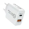 ユニバーサルファーストクイックチャージャーデュアルポートEU US 25W 20W 12W PD USB C Wall Charger Power Adapters for iPhone 14 15 iPad Samsung HTC Android電話PC