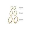 Goldfarbene kleine Creolen Hip Hop Edelstahl Kreis rund Huggie für Frauen Männer Ohrring Knochen Schnalle Modeschmuck 15 mm 20 mm 25 mm