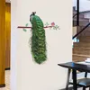 Colourful Animals Peacock On Branch Feathers Wall Stickers 3d Vivid Wall Decals Home Decor Art Decal Poster Animals Home Decor Y0805