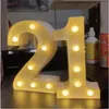 Party Decoration 2Pcs/set Adult 30/40/50/60 Number LED String Night Light Lamp Happy Birthday Balloon Anniversary Event Supplies