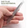 Storage Bottles Jars Nose Hair Trimming Tweezers Antistatic Precision Stainless Steel Pincet Plier Repair Hand Tools Round Head2116921