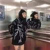 Nicemix Winter Women's Korean Harajuku Streetwearダークライトニングプリントフード付きスウェットシャツファッションルーズ女性のスウェットシャツ210820