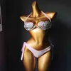 Venus vacaciones sexy mujeres bikini set diamante traje de baño bling piedras traje de baño rhinestone beachwear biquini 210305