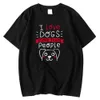 Large Size Men Tee Shirt Crewneck Loose T-Shirt I Love Dogs More Than People Letter Print Clothing Spring Summer Tee Shirts Mens Y0809