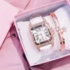 Wristwatches Women Diamond Watch Starry Luxury Bracelet Set Watches Ladies Casual Leather Band Quartz Wristwatch Female Clock Zegarek Damski