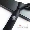 Персонализированное 5см узкое галстук белый yulan вышивка галстука узкое галстук формальное платье аксессуары подарка на день рождения