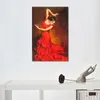 Réalisme texturé de peintures à l'huile figuratives fabriquées à la main sur toile Danseuse espagnole de flamenco Décor moderne pour studio et appartement Fine 290o