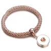 New Snap Bangles Jewelry Rose Gold Elastic Snap Bracelets Metal Snap Button Charms Jewelry Bracelet For Wom jllNSD
