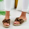 Fashion Slipper Slides Summer Bow Summer Sandals Slipper Indoor Outdoor Linen Flipflops Beach Female Floral Shoes Y200423