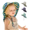 واسعة بريم الأطفال قبعة الشمس أطفال دلو قبعة الصيف الشاطئ الفتيات السفر أزياء في الهواء الطلق لطيف طباعة الصبي عارضة sunhats