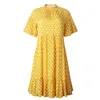 Robe noire Polka-point Femmes Summer Sundresses Casual Blanc Casual Blanc Fit Vêtements Gratuit Personnes 2020 Jaune Femmes Vêtements Tous les jours X0521