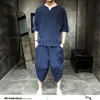 MrGoldenbowl winkel katoen linnen massief zomer trainingspak mannen heren losse broek pak sets mannelijke mode casual chinese stijl 5XL 210722