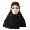 Hijab Sciarpe Avvolge Cappelli, Guanti Moda Aessories Annunci o Ragazze Grandi Taglia Media 70 * 60 Cm Prega Hijab Sciarpa Musulmana Donna Foulard Islamico