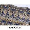 KPYTOMOA 여성 패션 자카드 니트 카디 건 스웨터 빈티지 긴 소매 단추 위로 여성용 겉옷 세련된 탑 211103