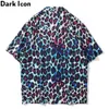 Leopard Polo Shirt Men Vintage Street Men's Hawaiian Shirt Short Sleeve Male Blouse 210603