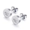 Nieuwe Collectie Hoge Kwaliteit Cubic Zirconia Romeinse cijfers Oorbellen Stud Rvs Diamond Oor Ringen voor Dames Mannen Mode-sieraden