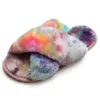 Women Slippers Winter Shoes Flat Sweet Home Cross plush Indoor Fur Warm Soft Slip On Parent-child slippers xx657 210712