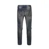 Jeans pour hommes Gros trou jean sale trou au genou