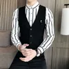 Men's Classic Suit Vest Nightclub Work Waistcoat Casual Sleeveless Formal Business Dress Vests for Men Chalecos Para Hombre 210527