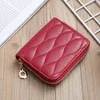 Korean Style Embroidered Horizontal Square Creative Women's Zipper Short Clutch Coin Purse Grid Coin Bag