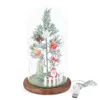 Christmas trees Gift Glass Cover LED Lamp Resin Santa Claus Home Decoration