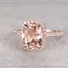 Vigselringar Marcatsa Brand Champagne Crystal Cubic Zirconia Ring Rose Gold Färgton Modeförlovningssmycken för kvinnor