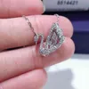 Komputer Sterling Srebrny Silver Hare Clear C Charm Beadshi Jia 1: 1 Wysokiej Jakości Beating Heart Swan Naszyjnik Kobiet Swarovski Element Crystal