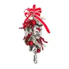 Decorative Flowers & Wreaths 20*30cm The Cordless Prelit Red And White Holiday Trim Front Door Wreath Christmas Wedding Party Decoration Xma