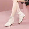 Moda Chlsea Boots için Kızlar Yüksekliği Artan Gerçek Deri Topuklu Ayak Bileği Kadın Partisi Temel 210528 GAI